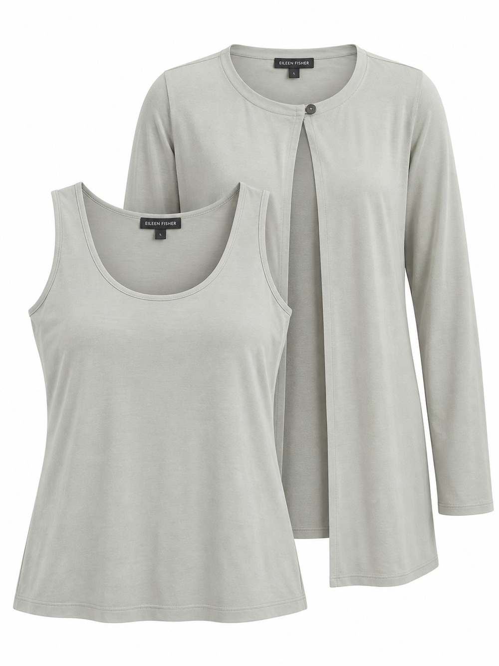 J.JILL WEAREVER | Two (2) Piece Beige Cardigan Tank Twin Set | LT Large Tall